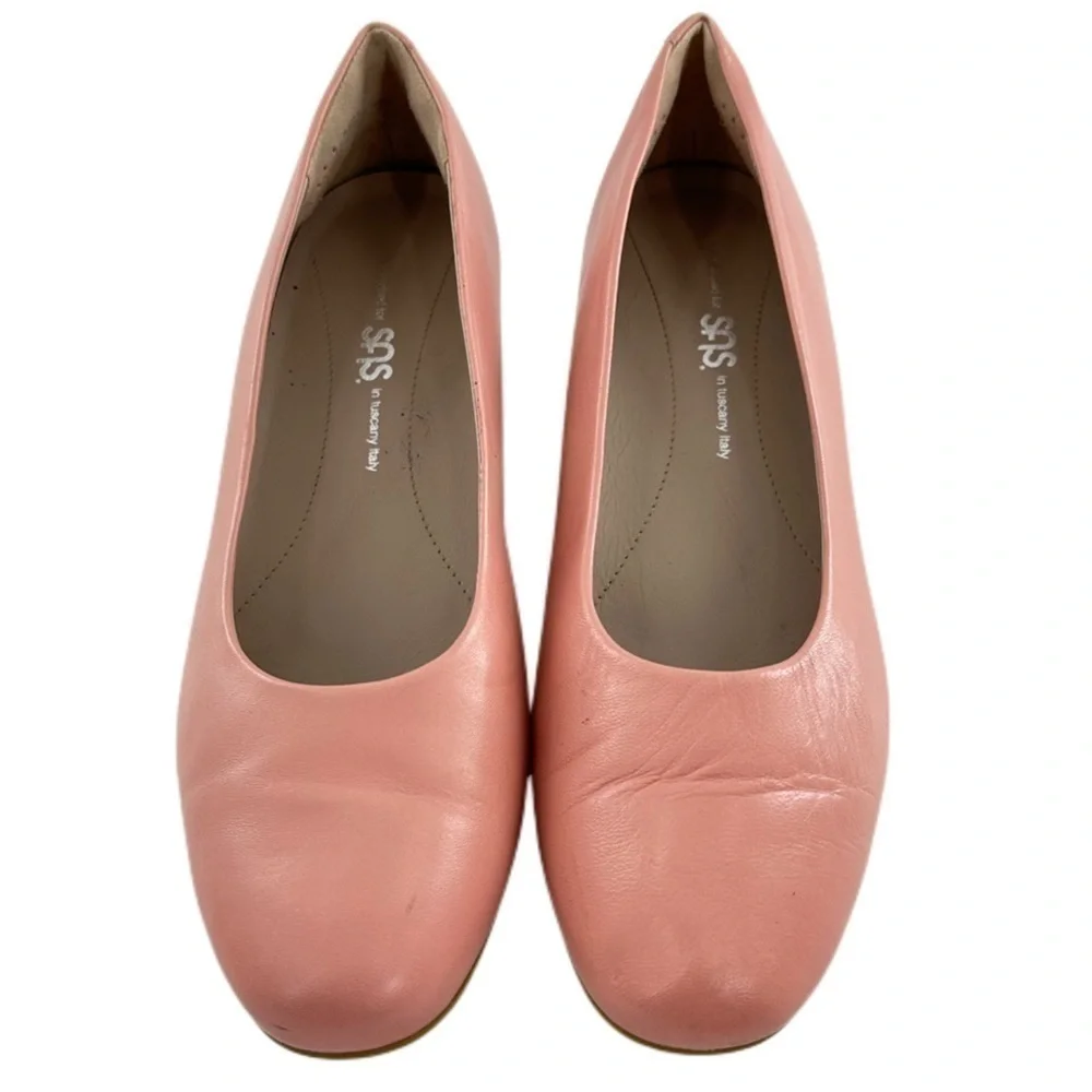 SaS womens heels size 10 pink Italian leather wedges orthopedic